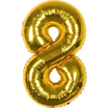 Balónek Fóliový balónek - Číslo 8 zlaté, 80 cm