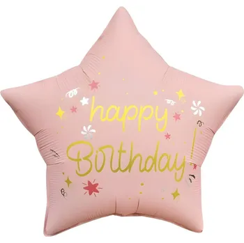 Balónek Fóliový balónek - Růžová Happy birthday hvězda