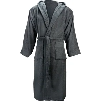 Župan s kapucí Bathrobe hooded anthracite 2XL/3XL