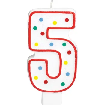 Svíčka Svíčka s číslem červená - 5