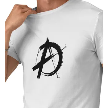 Pánské triko bílé - Anarchy 4XL