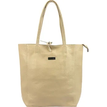 Kabelka Kožená kabelka přes rameno MiaMore 01-014 Z béžová