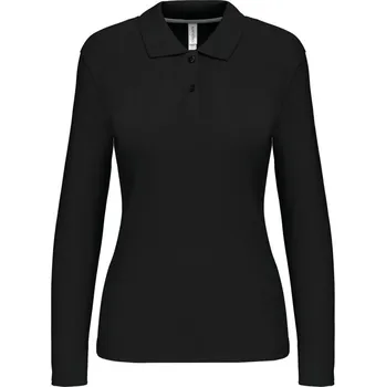 Dámská móda Dámské piqué polo s dlouhým rukávem K 244 black S