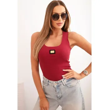 Kesi Dámská pruhovaná tílko s ozdobnou nášivkou bordová Kesi bílá | světle modrá | tmavě červená 3404046