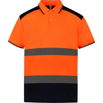 pracovní tričko Hi-Vis Polo HVJ 220 hi vis orange-navy 4XL