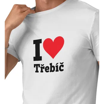 Pánské triko bílé - I love Třebíč 3XL