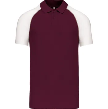 Baseballové piqué polo K 226 bordeaux-light grey-white S