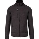 Pánská melanžová pletená fleecová bunda K 9106 dark grey melange S