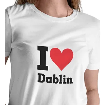Dámské bílé triko s nápisem - I love Dublin XXL