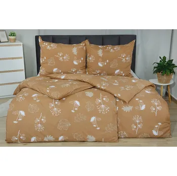 Povlečení Povlečení z mikrovlákna s bavlněným efektem LIVA hnědé