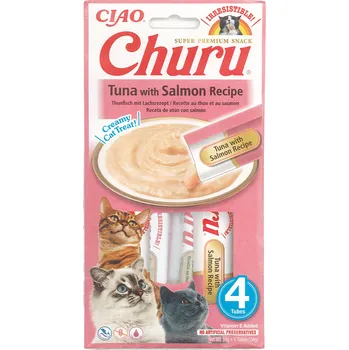 Pamlsek pro kočku INABA Churu Cat Purée Tuna with Salmon 4x14g EXPIRACE 11/2024