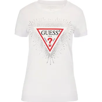 Dámské Tričko s krátkým rukávem GUESS SS CN STAR TRIANGLE TEE W3BI55J1314-G011 – Bílá M