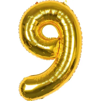 Balónek Fóliový balónek - Číslo 9 zlaté, 80 cm