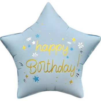 Balónek Fóliový balónek - Modrá Happy birthday hvězda