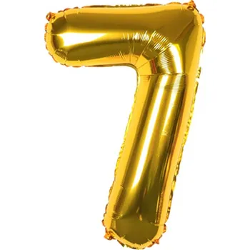 Balónek Fóliový balónek - Číslo 7 zlaté, 80 cm