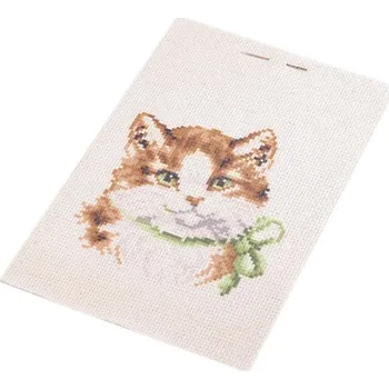 Textilie Dětské vyšívání Varianta: 3 bílá kočka, Balení: 1 sada