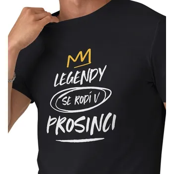 Pánské tričko Pánské triko černé - Legendy se rodí v prosinci S