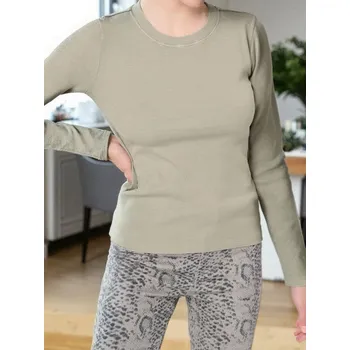 Dámská halenka Sinsay - Žebrovaná halenka - zelená - 471EU-07X - 471EU-07X-M