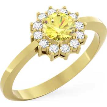 Prsten Couple, Elegantní prsten Dion, žluté zlato se žlutým zirkonem, vel. 56, prům. 17.8 mm, 585-66-1-0263.0Z00.0.56.107