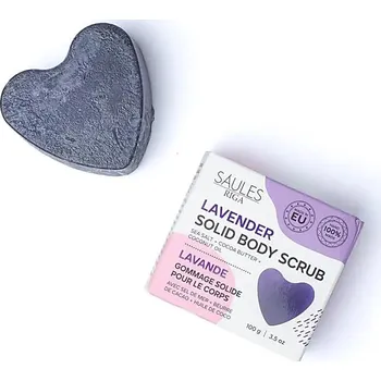 Tělový peeling Přírodní peelingové mýdlo - Levandule 100 g, s mořskou solí, kakaovým máslem, ve tvaru srdce