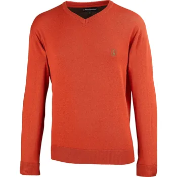 Dámský svetr Pletený svetr Deerhunter Harrington s výstřihem do V Velikost: 3XL, Barva: pálená oranžová