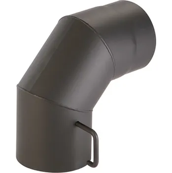 KOVO KRAUS Koleno kouřové s klapkou Ø180mm/90st.,tl.1,5mm, černé