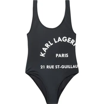 Dámské plavky Dámské Jednodílné plavky KARL LAGERFELD LOGO PRINT SWIMSUIT 230W2219-999 – Černá S