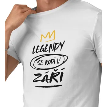 Pánské tričko Pánské triko bílé - Legendy se rodí v září M