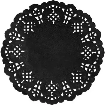 prostírání Papírové krajkové prostírání černé