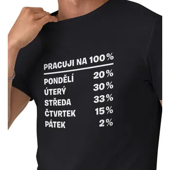 Pánské tričko Pánské černé triko - Pracuji na 100% 3XL