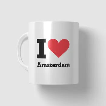 Hrnek s nápisem - I love Amsterdam
