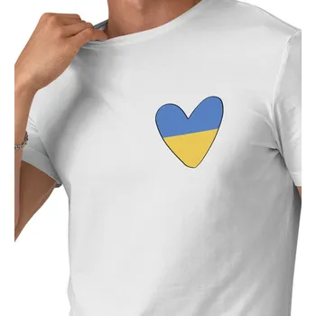 Pánské tričko Pánské triko bílé - Srdce Ukrajina 4XL