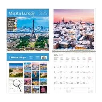 Kalendář Kalendarz 2026 ścienny 30x30 Miasta Europy HELMA