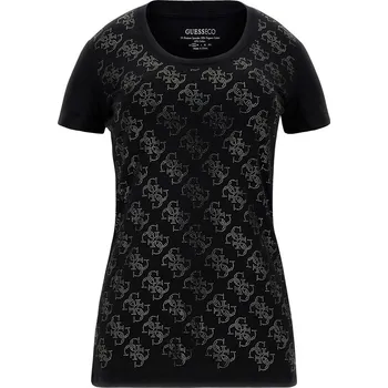 Dámské Tričko s krátkým rukávem GUESS SS CN 4G ALLOVER TEE W3BI53J1314-JBLK – Černá XS