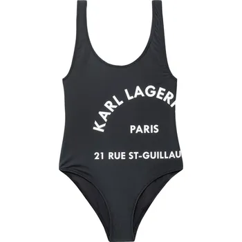Dámské plavky Dámské Jednodílné plavky KARL LAGERFELD LOGO PRINT SWIMSUIT 230W2219-999 – Černá XS
