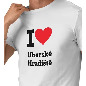 Pánské triko bílé - I love Uherské Hradiště 3XL