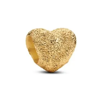 Přívěsek Zlacený minipřívěsek PANDORA Texturované srdce 764000C00