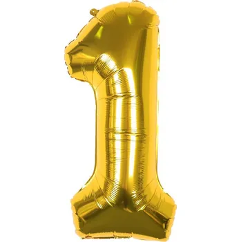 Balónek Fóliový balónek - Číslo 1 zlaté, 80 cm