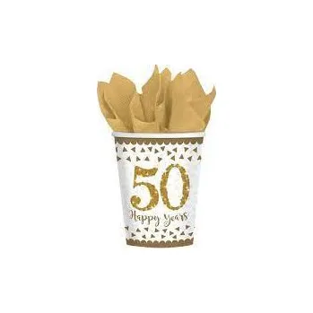 Party dekorace Kelímky - zlaté, 50let