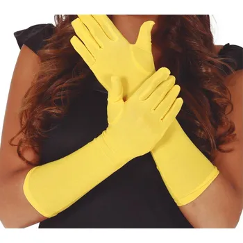 Rukavice Dlouhé rukavice - žluté, 42 cm