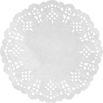 prostírání Bílé krajkové prostírání kulaté