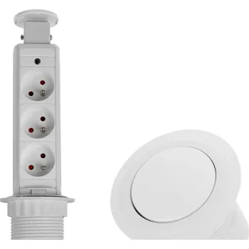 Zásuvkový kontejner IN-LIGHT Výsuvný zásuvkový sloupek 3x 230V bílý