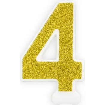 Svíčka Svíčka s číslem zlatá - 4