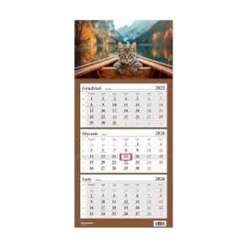 Kalendář Kalendarz 2026 trójdzielny Lux Kot w łódce HELMA