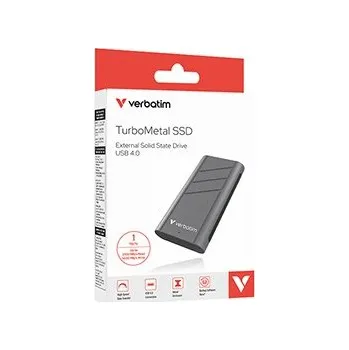 Externí pevný disk SSD Externí Verbatim TurboMetal SSD, 32021, 1000GB, Nero Backup, Stříbrná, obsahuje USB C, M.2, USB C
