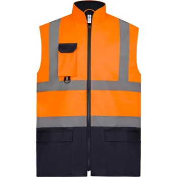 reflexní vesta Hi-Vis polstrovaná vesta HV 005 hi vis orange-navy XXL
