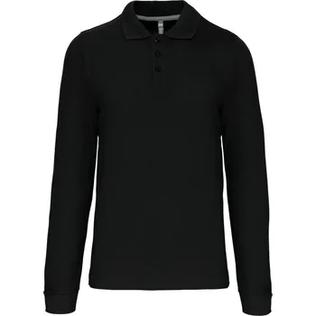 Pánské tričko Pánské piqué polo s dlouhým rukávem K 243 black 4XL