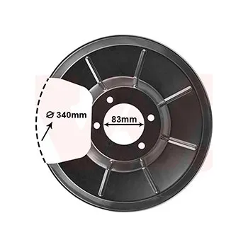Brzdový kotouč Ochranný plech proti rozstřikování, brzdový kotouč VAN WEZEL 5922373
