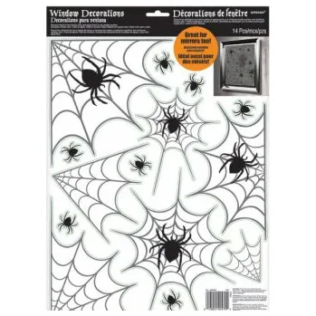 Dekorace na sklo - pavučiny