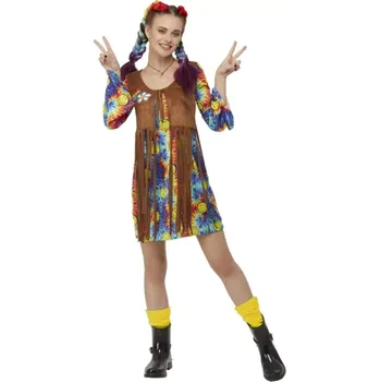 Karnevalový kostým Dámský kostým Smiley hippie L